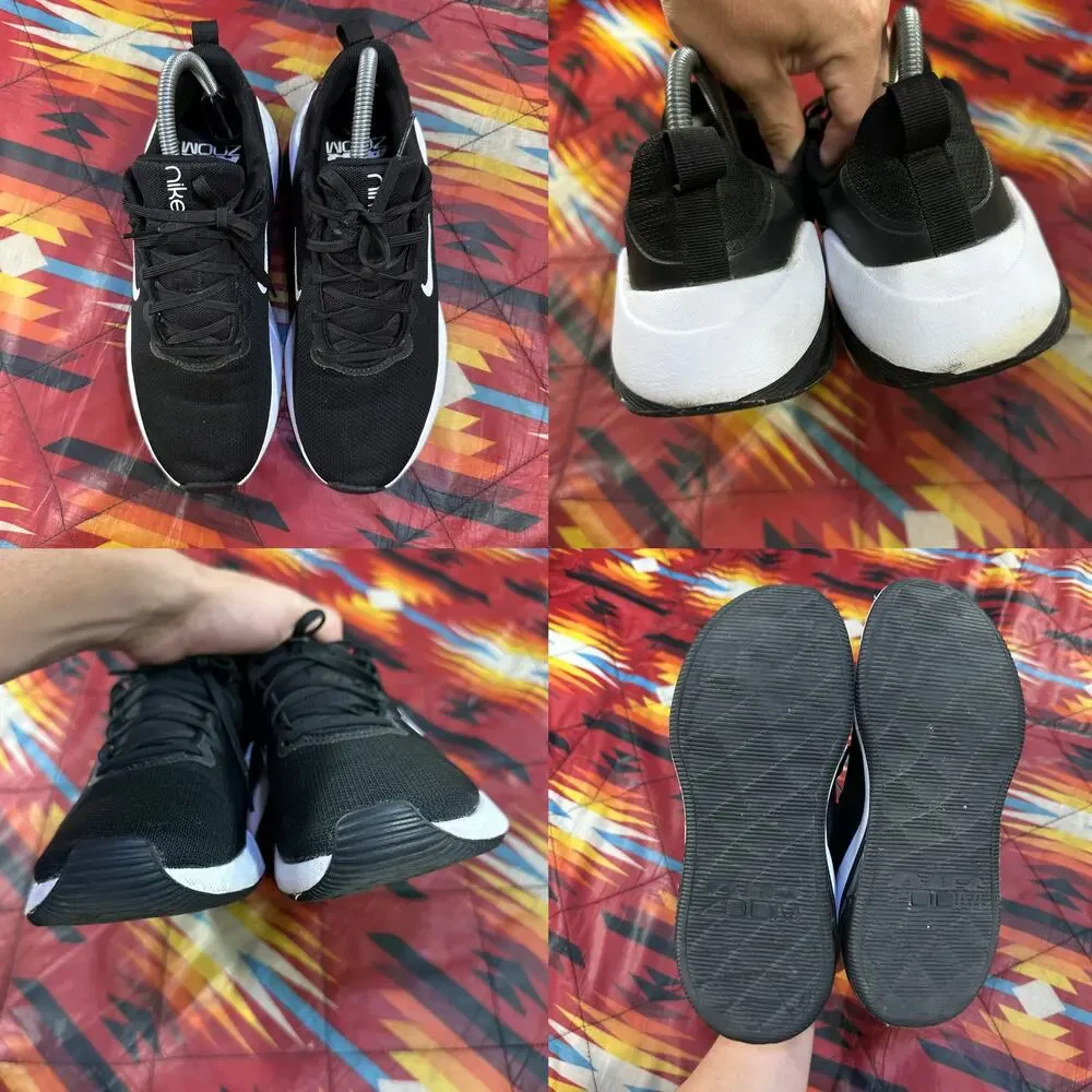 Nike Air Zoom Bella 7 Women Size 8.5 Black White Training Gym Shoes FZ1689-003